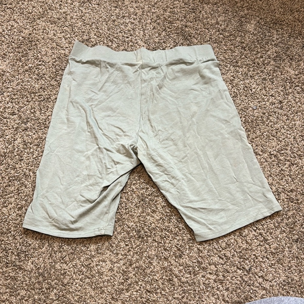 Green biker shorts